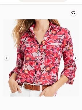 Express Portofino Vibrant Floral Button Down Shirt XS
